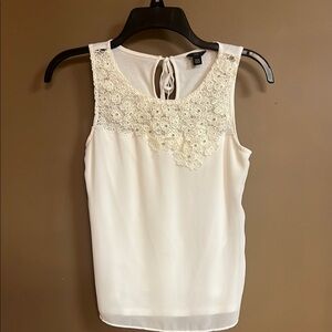 Elegant White Lace Trim Top
